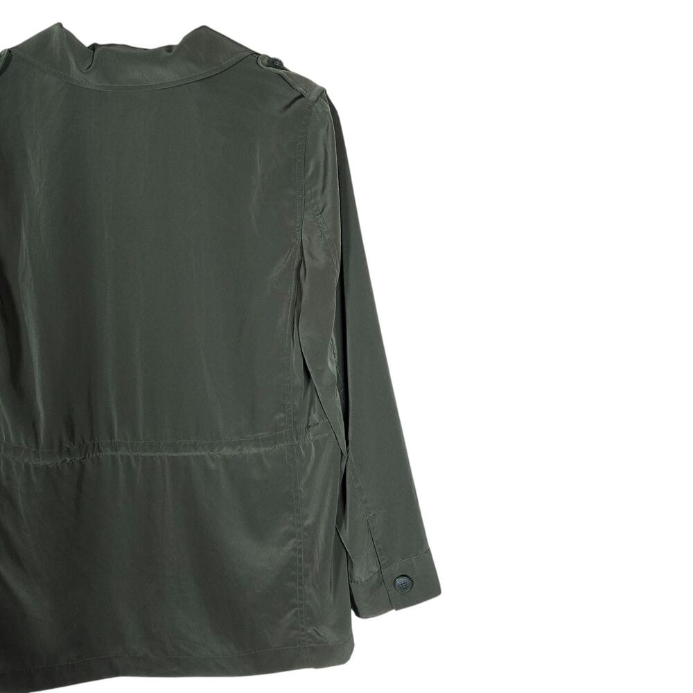 Chicos Utility Jacket 0 Small Green Button Front Coastal Military Chic Casual - Picture 11 of 16
